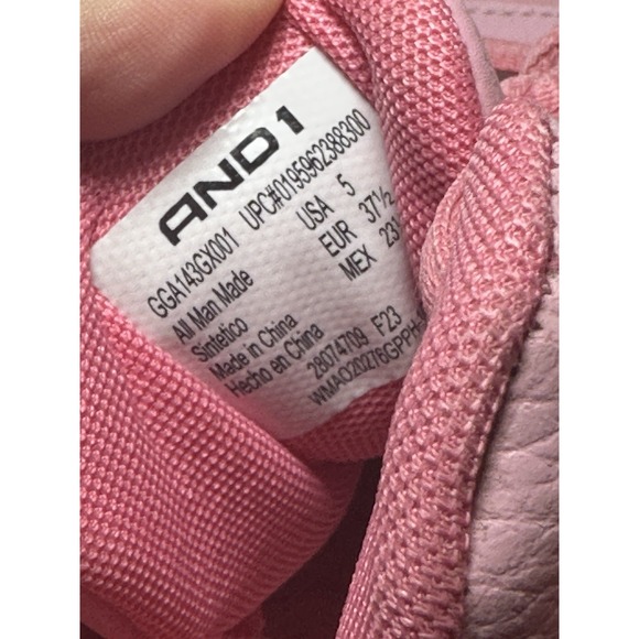 And1 Girls Youth Pink Sneakers Size 5 - Picture 4 of 6